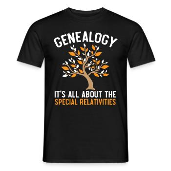 Genealogy It's all about the special relativities - Men's T-Shirt - black - Front - AI Model Male 178 light (178cm)