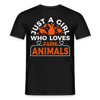 Filles, animaux de ferme, vaches, cochons, chèvres - T-shirt homme - noir - Devant - AI Model Male 178 light (178cm)