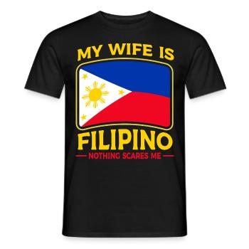 Ma femme est originaire des Philippines - T-shirt homme - noir - Devant - AI Model Male 178 light (178cm)