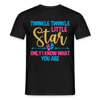 Gender Reveal Party Baby Shower Little Star - Men's T-Shirt - black - Front - AI Model Male 178 light (178cm)