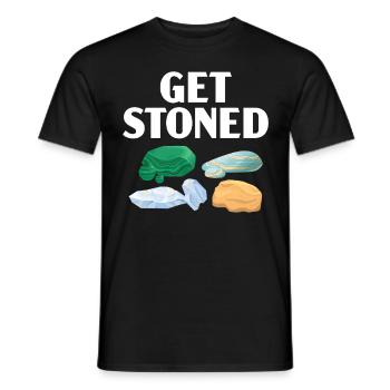 Get Stoned Geology Rockhound Rock Gathering - Men's T-Shirt - black - Front - AI Model Male 178 light (178cm)