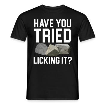 Avez-vous essayé de le lécher? Géologie de Stein - T-shirt homme - noir - Devant - AI Model Male 178 light (178cm)