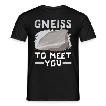 Gneiss to get to know Geology Stone collecting - Men's T-Shirt - black - Front - AI Model Male 178 light (178cm)