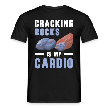 Cracking rocks is my cardio stone collecting - Men's T-Shirt - black - Front - AI Model Male 178 light (178cm)