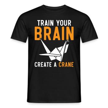 Train your brain Create a Crane Japa - Men's T-Shirt - black - Front - AI Model Male 178 light (178cm)