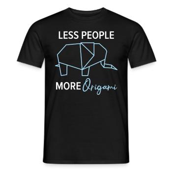 Moins de monde, plus de papier origami, ku japonais - T-shirt homme - noir - Devant - AI Model Male 178 light (178cm)