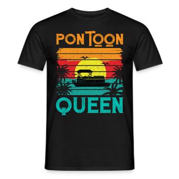 Retro Vintage Style Pontoon Queen - Men's T-Shirt - black - Front - AI Model Male 178 light (178cm)