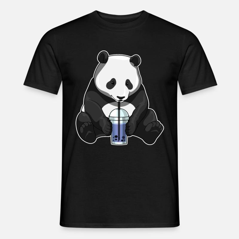 Panda Bubble Tea - Männer T-Shirt - Schwarz