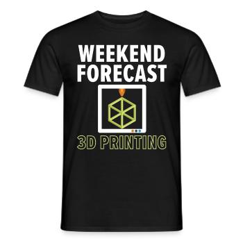 Weekend forecast: 100% chance of 3D printing - Men's T-Shirt - black - Front - AI Model Male 178 light (178cm)