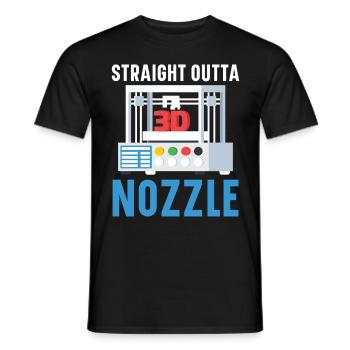 Straight from the Nozzle Machinist 3D Printing - Men's T-Shirt - black - Front - AI Model Male 178 light (178cm)