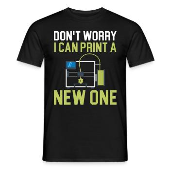 Don't worry, I can print new Machi - Men's T-Shirt - black - Front - AI Model Male 178 light (178cm)
