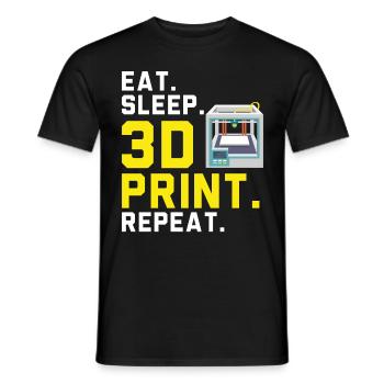 Food Sleep 3D Printing Repeat Machinist 3D - Men's T-Shirt - black - Front - AI Model Male 178 light (178cm)