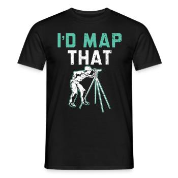Je cartographierais le technicien terrestre Land Surve - T-shirt homme - noir - Devant - AI Model Male 178 light (178cm)