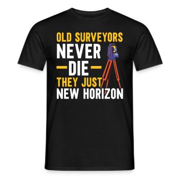Les vieux géomètres ne meurent jamais, ils en cherchent juste de nouveaux. - T-shirt homme - noir - Devant - AI Model Male 178 light (178cm)