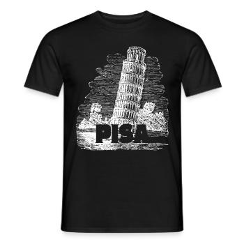 Pisa Florence The Leaning Tower Pisa Souvenir Retro - Men's T-Shirt - black - Front - AI Model Male 178 light (178cm)