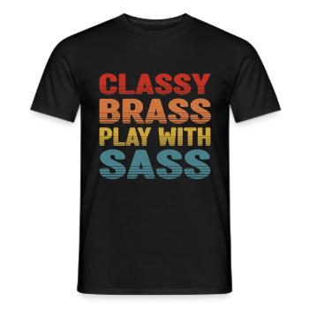 Pièce de cuivres chic avec Sass Euphoniumist Retro - T-shirt homme - noir - Devant - AI Model Male 178 light (178cm)