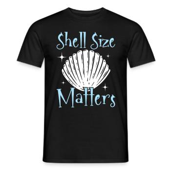 Shell size is important Shell collection Beachcomb - Men's T-Shirt - black - Front - AI Model Male 178 light (178cm)