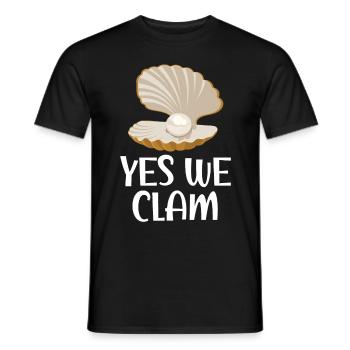 Yes We Clam Shell Collection Shells Beach Combs - Men's T-Shirt - black - Front - AI Model Male 178 light (178cm)