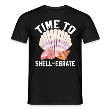 Time to collect shells Shell collecting Beachcombin - Men's T-Shirt - black - Front - AI Model Male 178 light (178cm)