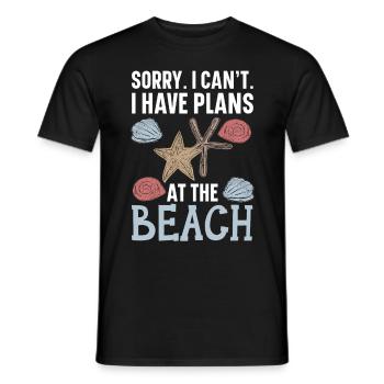 Fewer people, more shell-collecting beach combs St - Men's T-Shirt - black - Front - AI Model Male 178 light (178cm)