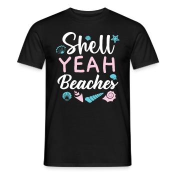 Shell oui Plages Shell Collection Beachcombing - T-shirt homme - noir - Devant - AI Model Male 178 light (178cm)