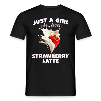 Strawberry Latte Girl Loves Coffee Coffee - Men's T-Shirt - black - Front - AI Model Male 178 light (178cm)