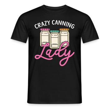 Crazy Canning Lady Konservenbehälter Konserven - Männer T-Shirt - Schwarz - Vorne - AI Model Male 178 light (178cm)