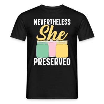 Sie hat trotzdem konserviert Lebensmittelkonserven - Männer T-Shirt - Schwarz - Vorne - AI Model Male 178 light (178cm)
