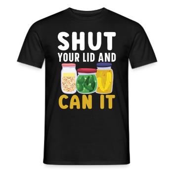 Close the lid and put it in the can of cans Konser - Men's T-Shirt - black - Front - AI Model Male 178 light (178cm)