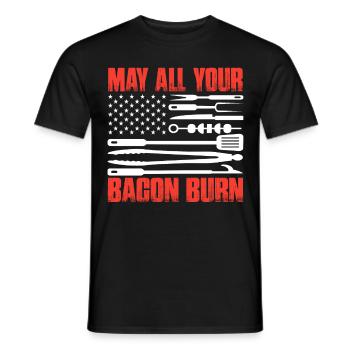 May all your bacon BBQ crickets burn - Men's T-Shirt - black - Front - AI Model Male 178 light (178cm)