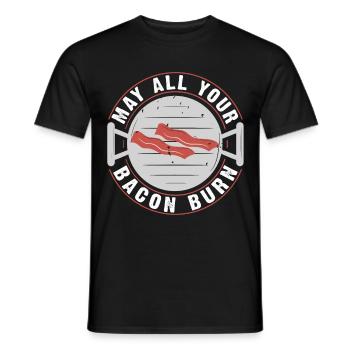 May all your bacon BBQ crickets burn - Men's T-Shirt - black - Front - AI Model Male 178 light (178cm)