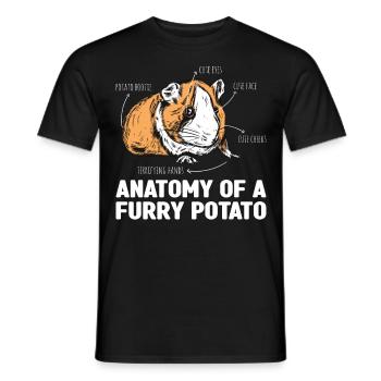 Anatomie d’un vêtement d’amoureux du cochon d’Inde - T-shirt homme - noir - Devant - AI Model Male 178 light (178cm)