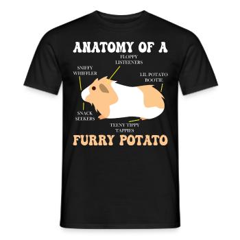 Anatomie d’un vêtement d’amoureux du cochon d’Inde - T-shirt homme - noir - Devant - AI Model Male 178 light (178cm)