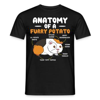 Anatomie d’un vêtement d’amoureux du cochon d’Inde - T-shirt homme - noir - Devant - AI Model Male 178 light (178cm)