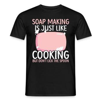 Making soap is like cooking, don't leak the hole - Men's T-Shirt - black - Front - AI Model Male 178 light (178cm)