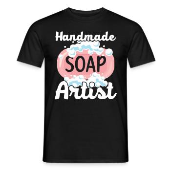 Handmade Soap Artist Soap Soap Cream - Men's T-Shirt - black - Front - AI Model Male 178 light (178cm)
