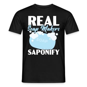 Real soap makers Saponify soaping soap barley - Men's T-Shirt - black - Front - AI Model Male 178 light (178cm)