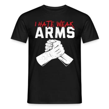 Je déteste les bras faibles, le bras de fer, le bras de fer - T-shirt homme - noir - Devant - AI Model Male 178 light (178cm)