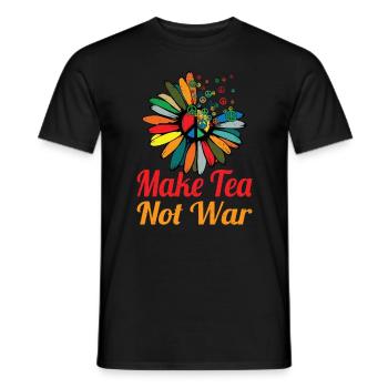 Hippie Peace Sign Peace Flowers Flower Child - Men's T-Shirt - black - Front - AI Model Male 178 light (178cm)