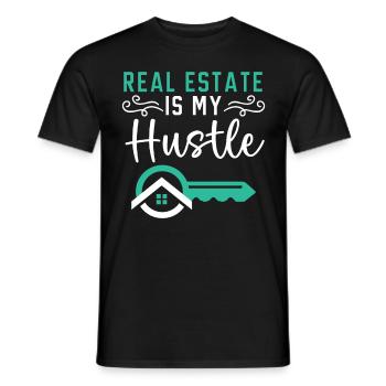 L’immobilier est mon agent immobilier de maison d’affaires - T-shirt homme - noir - Devant - AI Model Male 178 light (178cm)