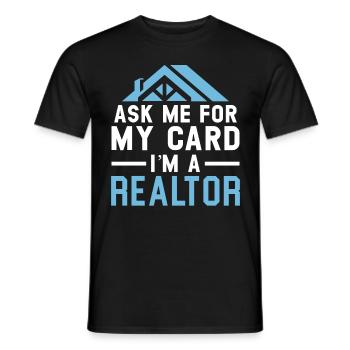 Me demander ma carte Je suis un agent immobilier - T-shirt homme - noir - Devant - AI Model Male 178 light (178cm)