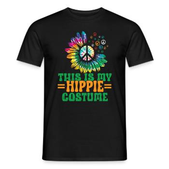 Hippie Peace Zeichen Frieden Blumen Blumenkind - Männer T-Shirt - Schwarz - Vorne - AI Model Male 178 light (178cm)