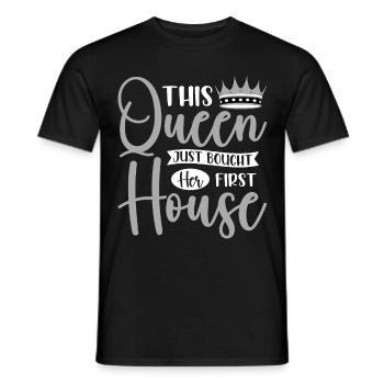 La reine achète un propriétaire de maison - T-shirt homme - noir - Devant - AI Model Male 178 light (178cm)
