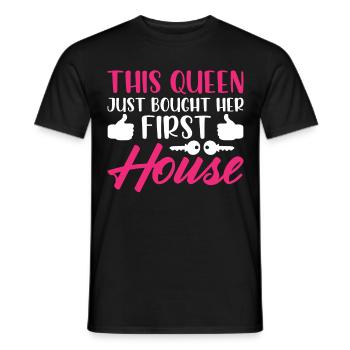 La reine achète un propriétaire de maison - T-shirt homme - noir - Devant - AI Model Male 178 light (178cm)