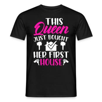 La reine achète un propriétaire de maison - T-shirt homme - noir - Devant - AI Model Male 178 light (178cm)