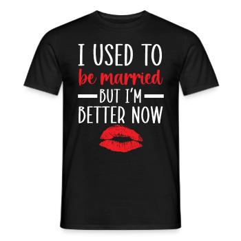Früher war ich verheiratet, aber jetzt bin ich bes - Männer T-Shirt - Schwarz - Vorne - AI Model Male 178 light (178cm)
