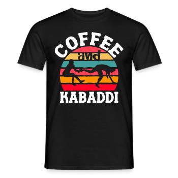 Coffee and Kabaddi Indian Game Team Sports - Men's T-Shirt - black - Front - AI Model Male 178 light (178cm)