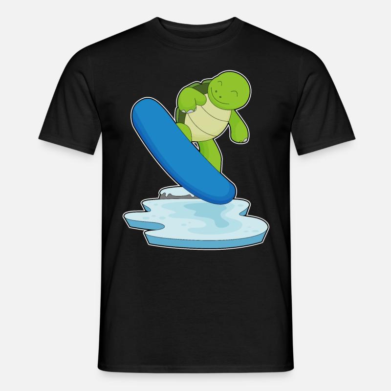 Schildkröte Snowboarder Snowboard - Männer T-Shirt - Schwarz