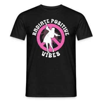 Hippie Peace Zeichen Frieden Blumen Blumenkind - Männer T-Shirt - Schwarz - Vorne - AI Model Male 178 light (178cm)
