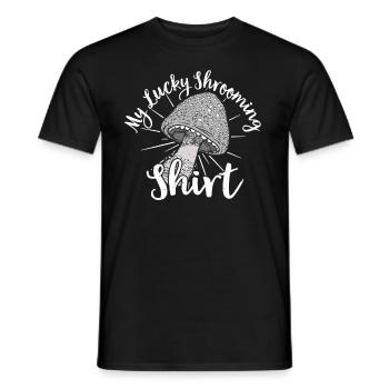 Mushroom picker mushroom mushroom hunter mushroom lover mushroom farm - Men's T-Shirt - black - Front - AI Model Male 178 light (178cm)
